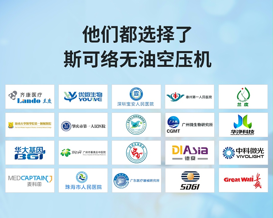 斯可络无油机客户